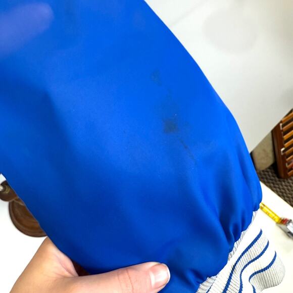 Howe Apparel Satin Bomber Jacket Blue Nightawks Emblem Size L Made USA VTG - Picture 6 of 11